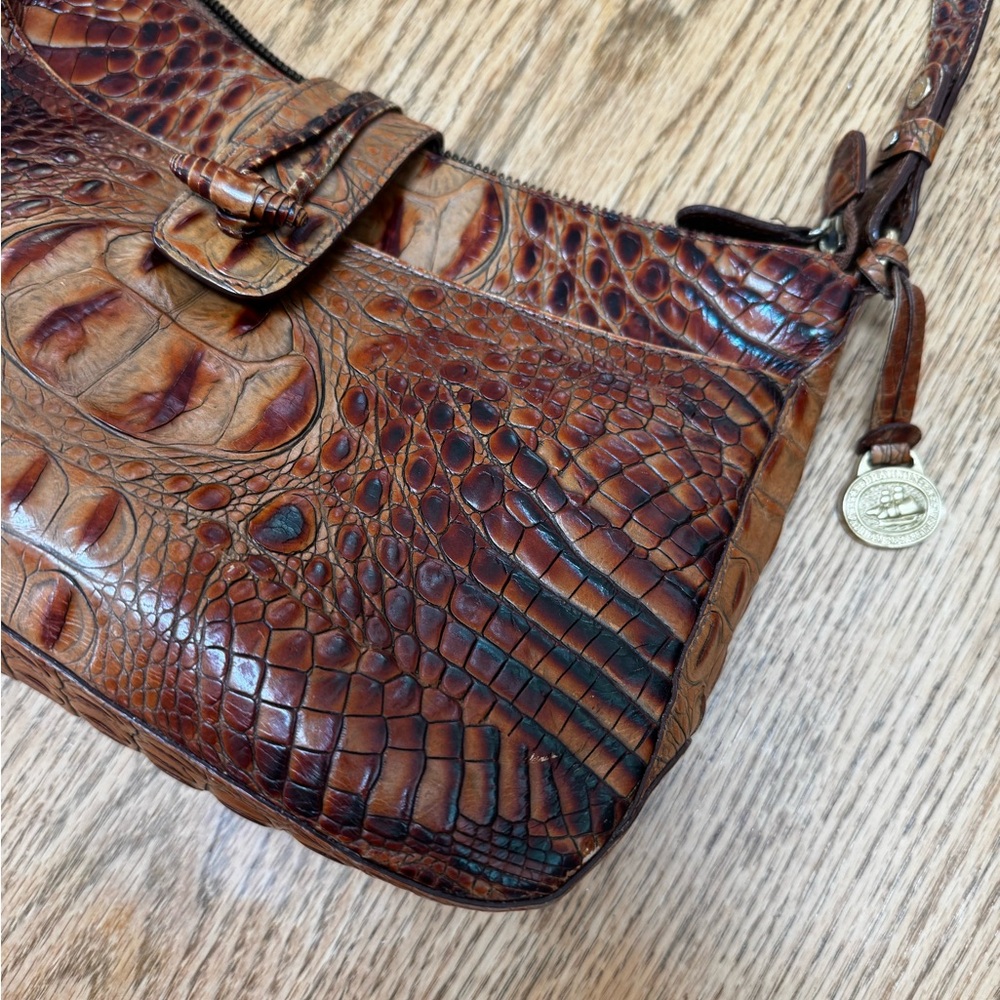 Brahmin Elegant Brown Crocodile Pattern Women's Bag - Melbourne - Picture 3 of 6